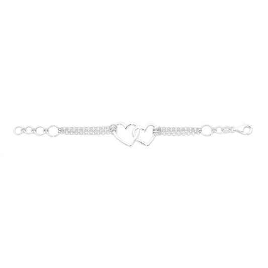 Sterling Silver Double Heart Bracelet