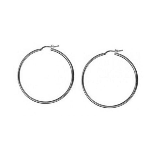 Sterling Silver Plain Hoop Earrings