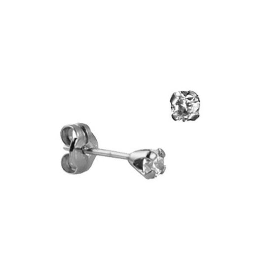 Sterling Silver Cubic Zirconia Small Stud Earrings