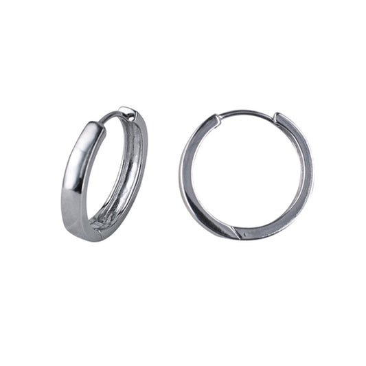 Sterling Silver Plain Huggie Earrings