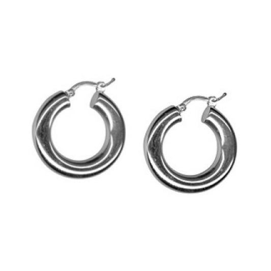 Sterling Silver Round Hoop Earrings