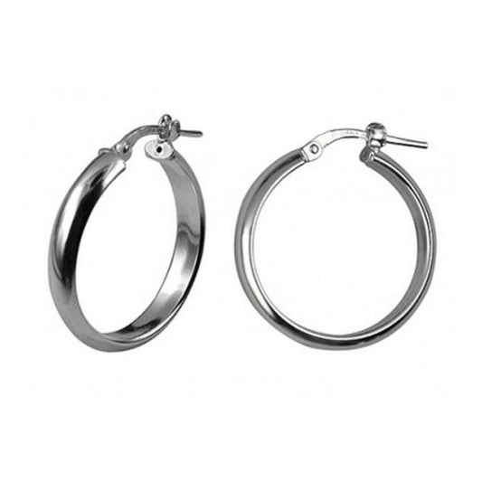 Sterling Silver Half Round Hoop Earrings