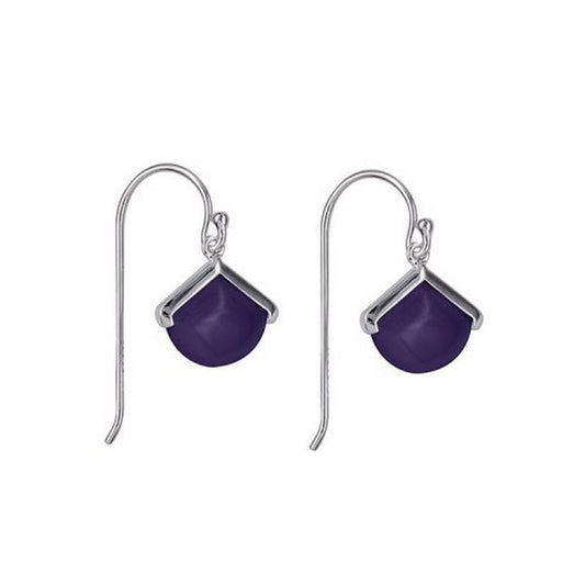 Sterling Silver Purple Obsidian Earrings