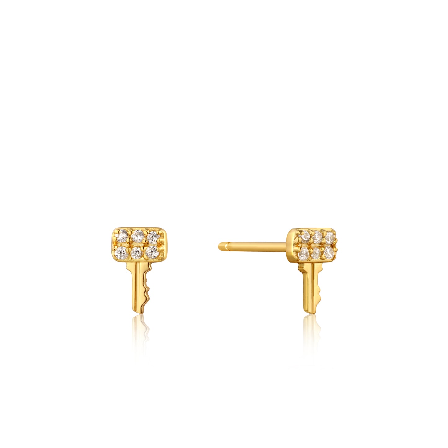 Ania Haie Under Lock & Key Key Sparkle Stud Earrings