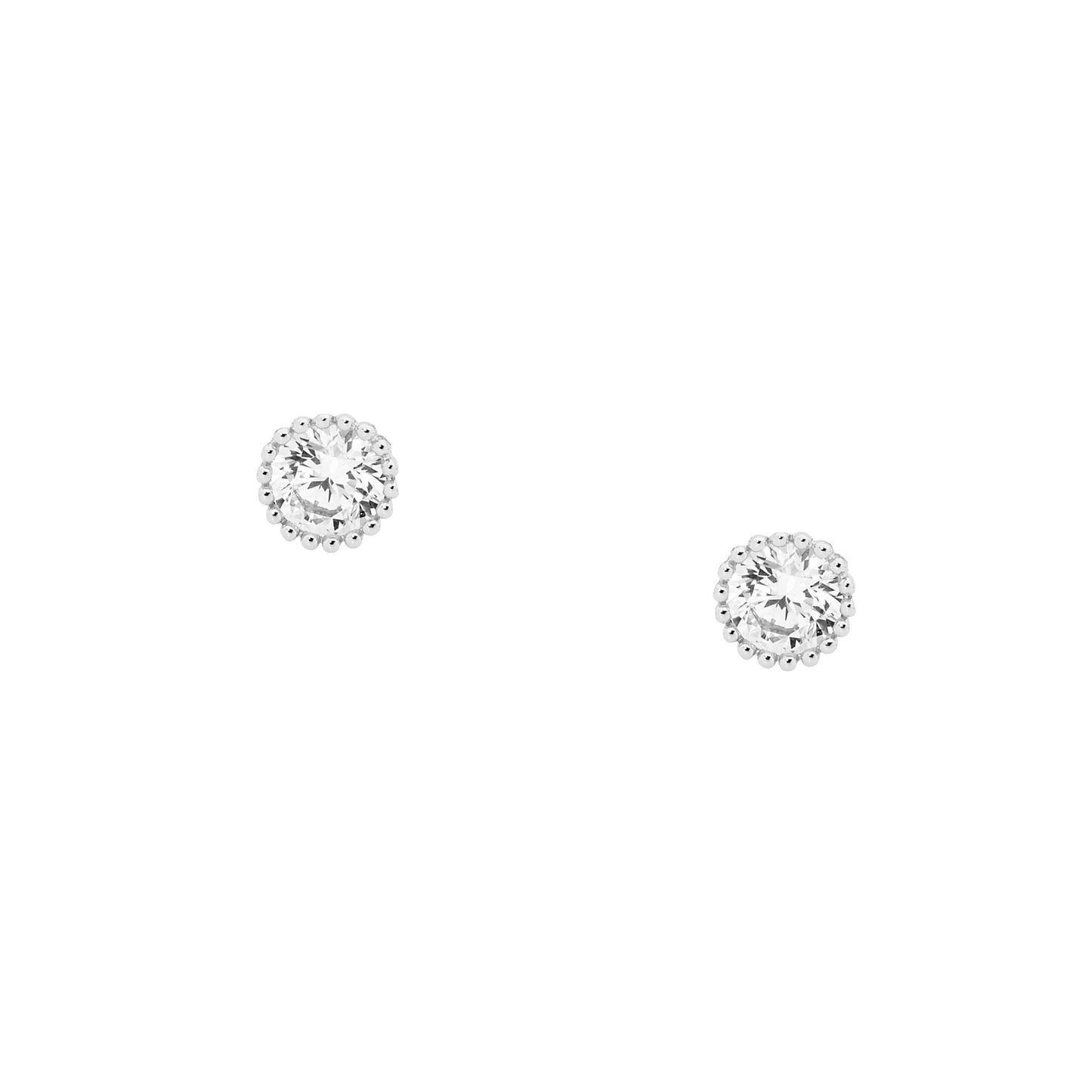 Sterling Silver Cubic Zirconia Stud Earrings