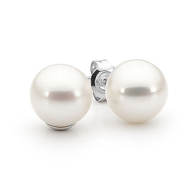 Sterling Silver White Freshwater Pearl Stud Earrings