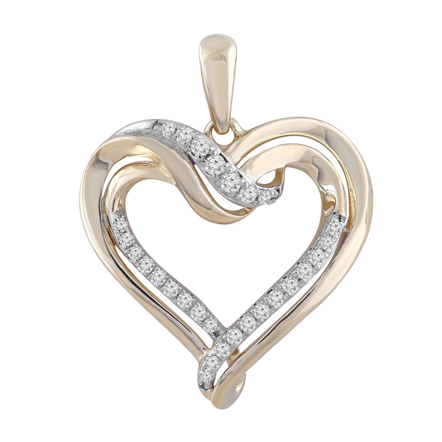 9ct Yellow Gold Diamond set Heart Pendant