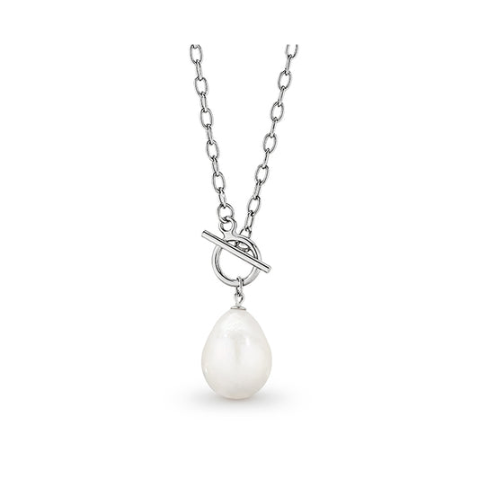 Sterling Silver Drop Edison Freshwater Pearl Necklace