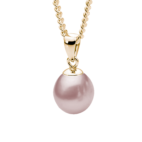 9ct Yellow Gold Pink Drop Freshwater Pearl Pendant