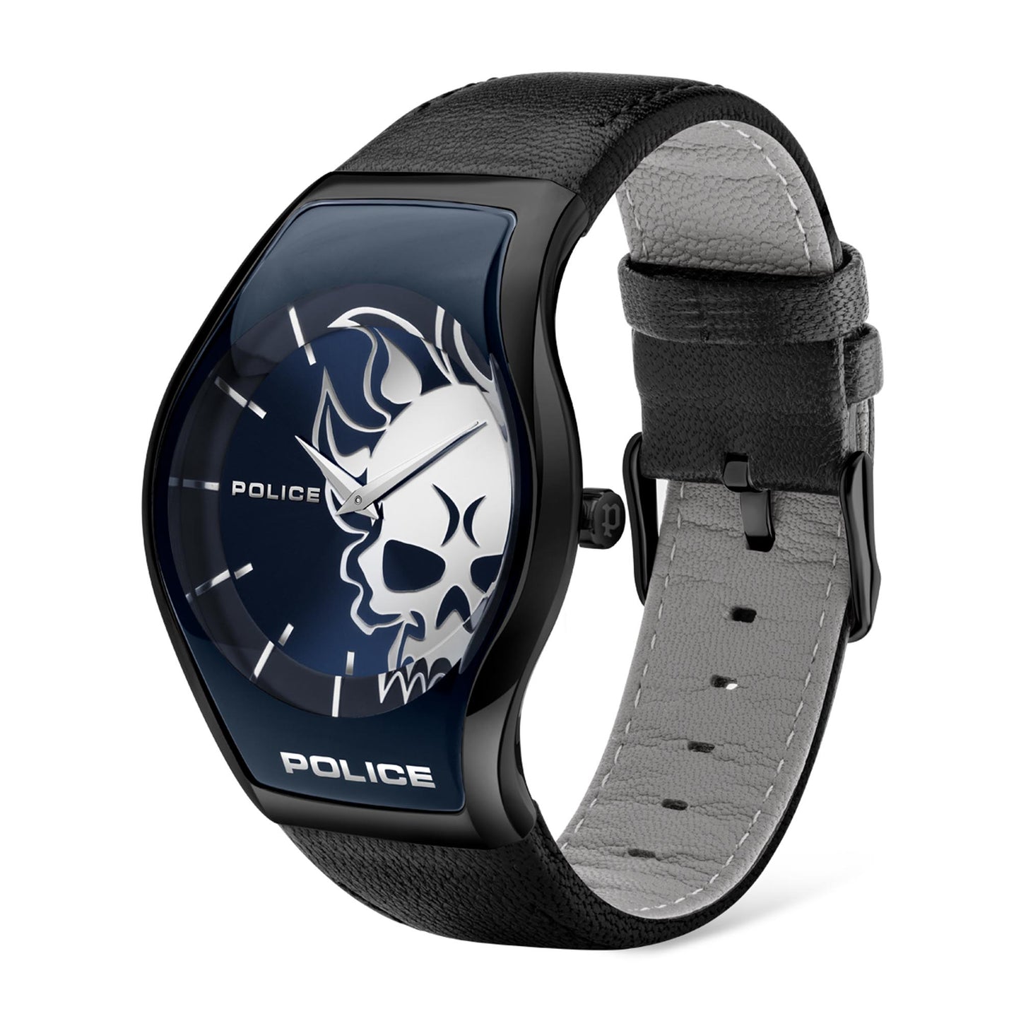 Police Sphere Black And Blue Skull Gents Watch