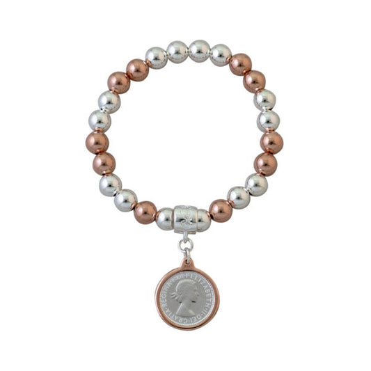 Von Treskow Two Tone Stretchy Sixpence Bracelet