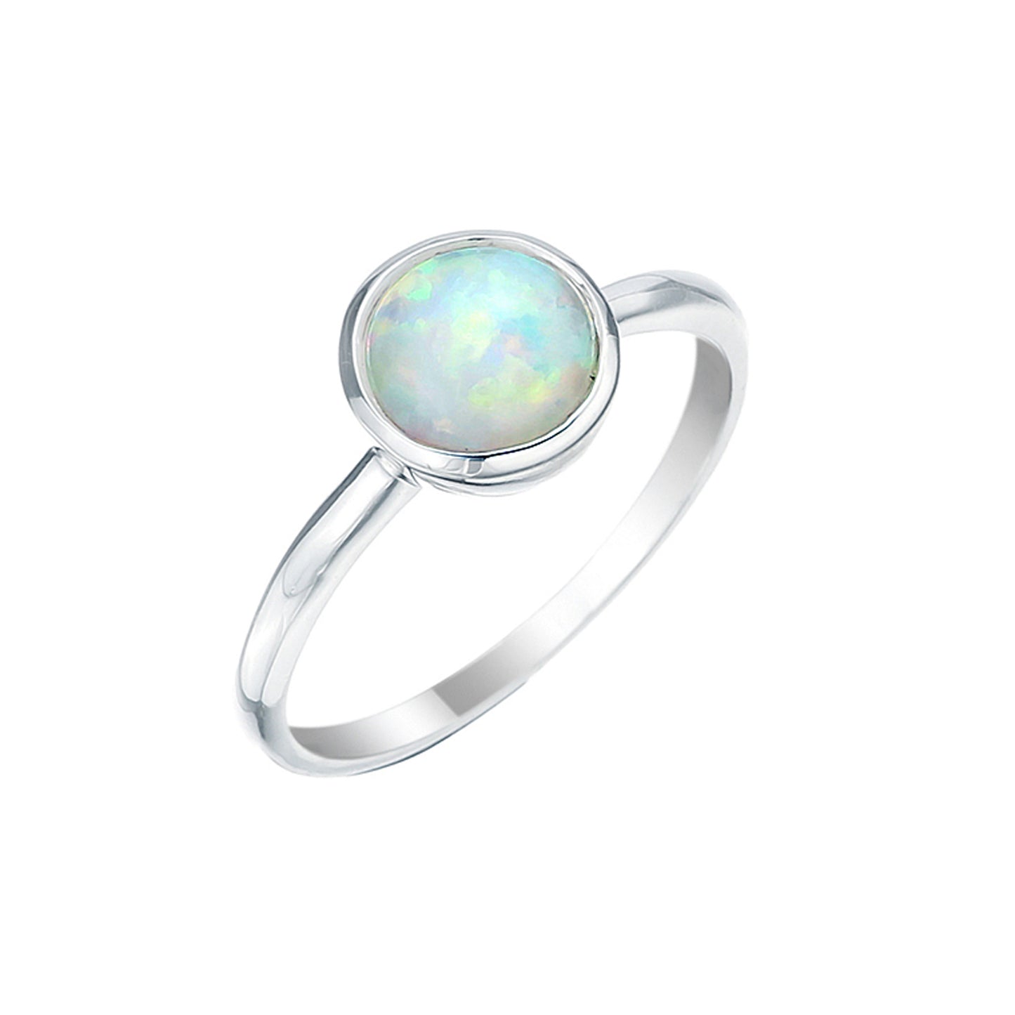 Von Treskow Sterling Silver 8mm Round Celine Opal fine Ring