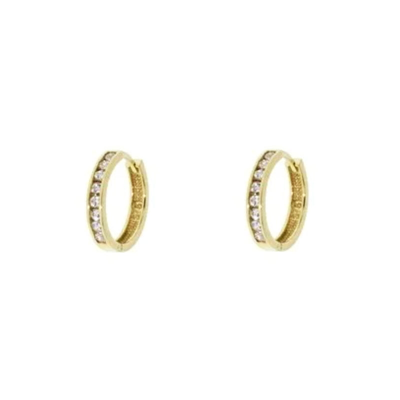 9ct Yellow Gold Cubic Zirconia set Huggie Earrings